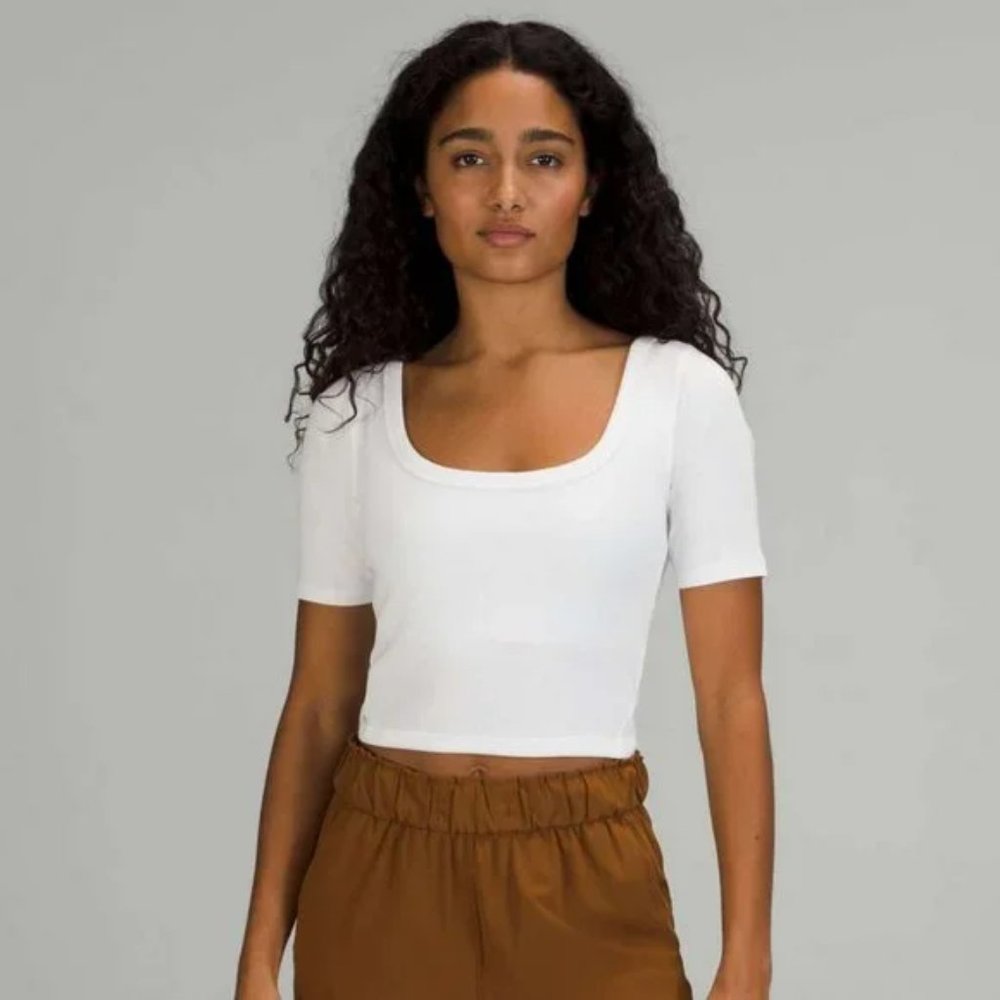 Lululemon Ribbed Held Tight Short Sleeve Shirt White Size 6